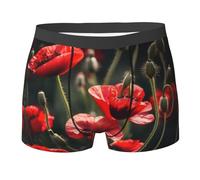 HJLUUFT Slip pour homme - Imprimé peau de crocodile - Sous-vêtements pour homme avec pochette de soutien total - Sous-vêtements, Belle fleur de coquelicot rouge, Medium