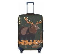 HJLUUFT The Lodge Bear Deer Housse de bagage élégante - Protégez et personnalisez votre valise avec une housse approuvée par la TSA, housses de valise pour bagages, blanc, Large