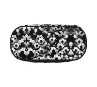 HJLUUFT Trousse à crayons avec imprimé ballon de football noir et blanc pour bureau, université, école, usage quotidien