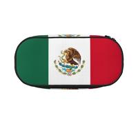 HJLUUFT Trousse à crayons avec imprimé drapeau du Mexique - Simple et robuste - Multifonctionnel - Organiseur de papeterie de bureau