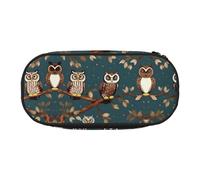 HJLUUFT Trousse à crayons avec imprimé hiboux sur branches d'arbre, simple et robuste, multifonctionnelle, organiseur de papeterie de bureau