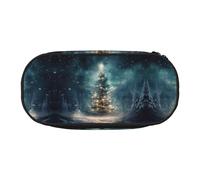 HJLUUFT Trousse à crayons avec motif arbre de Noël et neige - Simple et robuste - Multifonctionnel - Organiseur de papeterie de bureau