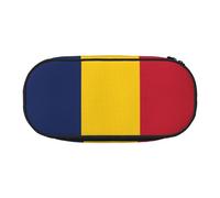 HJLUUFT Trousse à crayons avec motif drapeau du Tchad - Simple et robuste - Multifonctionnel - Organiseur de papeterie de bureau