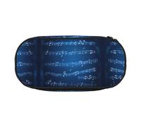 HJLUUFT Trousse à crayons avec notes de musique bleues - Simple et robuste - Multifonctionnel - Organiseur de papeterie de bureau