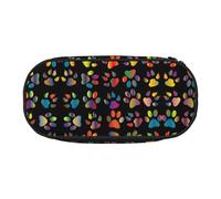 HJLUUFT Trousse à crayons colorée avec empreintes de pattes de chien - Simple et robuste - Multifonctionnel - Organisateur de fournitures de bureau, Noir , Taille unique, mignon