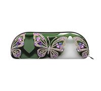 HJLUUFT Trousse à crayons et maquillage en cuir avec motif papillon et strass - Trousse à crayons élégante pour le bureau, les voyages et le rangement quotidien