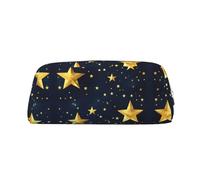HJLUUFT Trousse à crayons portable en cuir avec motif étoiles orientales - Rangement de maquillage - Idéal pour ranger les crayons, le maquillage et les petits objets, Argenté., Taille unique, Art