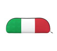 HJLUUFT Trousse à crayons semi-ronde en cuir avec motif drapeau de l'Italie - Solution de rangement pratique pour vos essentiels