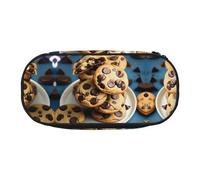 HJLUUFT Trousse à crayons simple et robuste avec imprimé biscuits et pépites de chocolat