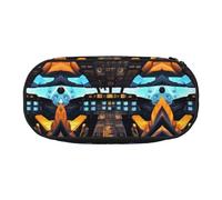 HJLUUFT Trousse à crayons simple et robuste avec imprimé cockpit - Multifonctionnel - Organisateur de papeterie de bureau