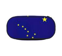 HJLUUFT Trousse à crayons simple et robuste avec imprimé drapeau de l'État de l'Alaska