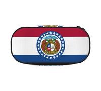 HJLUUFT Trousse à crayons simple et robuste avec imprimé drapeau de l'État du Missouri - Multifonctionnel - Organiseur de papeterie de bureau