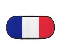 HJLUUFT Trousse à crayons simple et robuste avec imprimé drapeau français - Multifonctionnel - Organiseur de papeterie de bureau