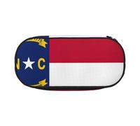 HJLUUFT Trousse de maquillage avec fermeture éclair Motif drapeau de la Caroline du Nord