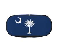 HJLUUFT Trousse de maquillage avec fermeture éclair Motif drapeau de la Caroline du Sud