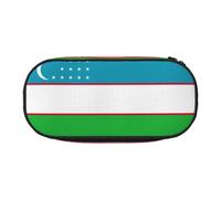 HJLUUFT Trousse de maquillage avec fermeture éclair Motif drapeau de la République d'Ouzbékistan