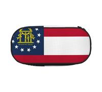 HJLUUFT Trousse de maquillage avec fermeture éclair Motif drapeau de l'État de Géorgie