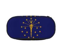 HJLUUFT Trousse de maquillage avec fermeture éclair Motif drapeau de l'État de l'Indiana