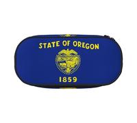 HJLUUFT Trousse de maquillage avec fermeture éclair Motif drapeau de l'État de l'Oregon