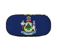 HJLUUFT Trousse de maquillage avec fermeture éclair Motif drapeau de l'État du Maine