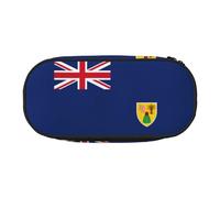 HJLUUFT Trousse de maquillage avec fermeture éclair Motif drapeau des îles Turques et Caïques
