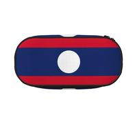 HJLUUFT Trousse de maquillage avec fermeture éclair Motif drapeau du Laos