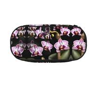 HJLUUFT Trousse de maquillage avec fermeture éclair Motif orchidée cloche