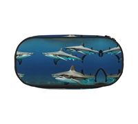 HJLUUFT Trousse de maquillage avec fermeture éclair Motif requins marteaux