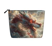 HJLUUFT Trousse de maquillage de voyage avec imprimé dragon lion, grande capacité, trousse de toilette pour femme, noir, One Size