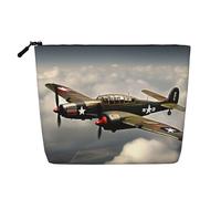 HJLUUFT Trousse de maquillage grande capacité avec motif d'avion de la Seconde Guerre mondiale - Noir - Taille unique, Noir , Taille unique