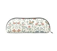 HJLUUFT Trousse de rangement semi-circulaire avec fleurs roses et feuilles - Trousse élégante et légère pour le bureau, la vie et les voyages, doré, Taille unique, Art