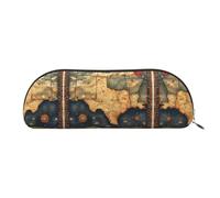 HJLUUFT Trousse de rangement semi-circulaire avec motif carte du Texas - Trousse élégante et légère pour le bureau, la vie et les voyages