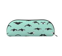 HJLUUFT Trousse de rangement semi-circulaire en forme de baleine de l'océan Pacifique - Trousse élégante et légère pour le bureau, la vie et les voyages