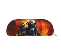 HJLUUFT Trousse de rangement semi-circulaire Fireman Flamme - Trousse élégante et légère pour le bureau, la vie et les voyages