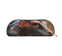HJLUUFT Trousse de rangement semi-circulaire motif dragon étrange - Trousse élégante et légère pour le bureau, la vie et les voyages