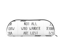 HJLUUFT Trousse de rangement semi-circulaire « Not All Who Wander Are Lost » - Trousse élégante et légère pour le bureau, la vie et les voyages, Argenté., Taille unique, Art