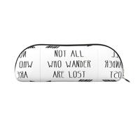 HJLUUFT Trousse de rangement semi-circulaire « Not All Who Wander Are Lost » - Trousse élégante et légère pour le bureau, la vie et les voyages