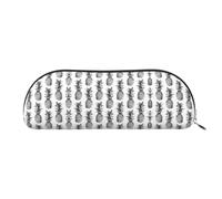HJLUUFT Trousse de rangement semi-circulaire sur le thème tropical, motif ananas et fruits - Trousse élégante et légère adaptée pour le bureau, la vie et les voyages