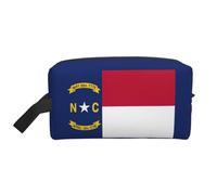 HJLUUFT Trousse de toilette de voyage avec imprimé drapeau de la Caroline du Nord - Portable - Trousse de maquillage - Sac de voyage essentiel de voyage, blanc, One Size