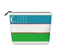 HJLUUFT Trousse de toilette de voyage imprimée drapeau de la République d'Ouzbékistan, trousse de maquillage pour femme, organisateur de maquillage, accessoires de toilette, noir, One Size