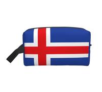 HJLUUFT Trousse de toilette de voyage imprimée drapeau de l'Islande - Trousse de maquillage portable - Sac de voyage essentiel de voyage, blanc, One Size