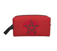 HJLUUFT Trousse de toilette de voyage imprimée drapeau du Maroc - Portable - Trousse de maquillage - Sac de voyage essentiel de voyage, blanc, One Size