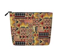 HJLUUFT Trousse de toilette de voyage pour femme avec impression patchwork africain, noir, One Size