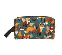 HJLUUFT Trousse de toilette imprimée de nombreux renards pour hommes et femmes, trousse de toilette de voyage pour adultes, porte et chambre, blanc, One Size