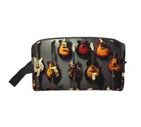 HJLUUFT Trousse de toilette imprimée guitare pour hommes et femmes, trousse de toilette de voyage pour adultes, porte et chambre, blanc, One Size