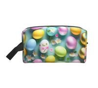 HJLUUFT Trousse de toilette imprimée Happy Easter Holiday pour hommes et femmes, trousse de toilette de voyage pour adultes, porte de chambre essentielle, blanc, One Size