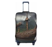HJLUUFT Vikings Housse de bagage élégante en forme de bateau - Protégez et personnalisez votre valise avec une housse approuvée par la TSA, blanc, Small