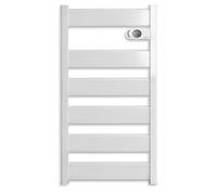HJM LYSA 750 Sèche-serviettes électrique en céramique Blanc 750 W Basse consommation Programmable 24/7 Fonction Turbo
