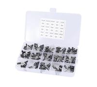 HJNAOKGWHQ 200pcs Aluminum Electrolytic Capacitor Set - Black Assortment Kit for Power Supplies Amplifiers Marker Codes for Easy Identification diy