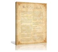 HJNAOKGWHQ Exodus 20 Ten Commandments Wall-Art Vintage Scripture Canvas Print for Kitchen Living Room Home Decor(Framed,12x18inch(30x45cm))